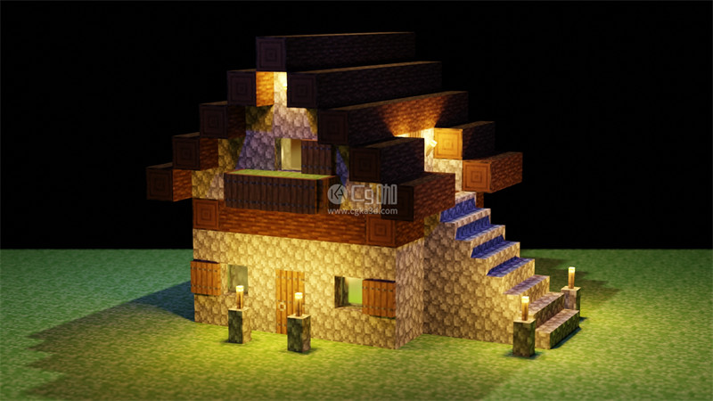 Blender工程-小房子模型房屋模型
