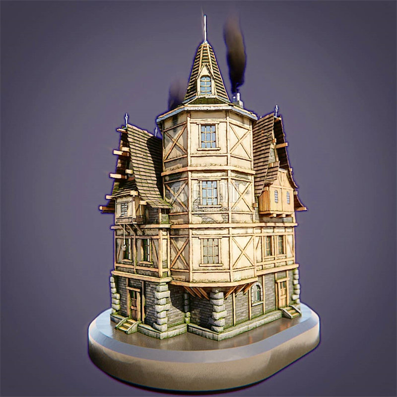 Blender工程-建筑模型中世纪房屋模型中世纪房子模型
