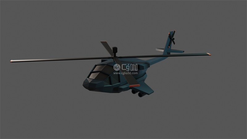 Blender工程-低聚军用直升机模型