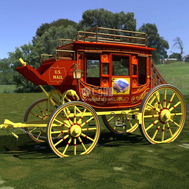 Blender工程-复古欧式马车模型观光展览车模型