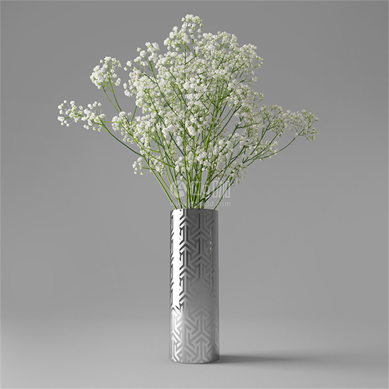 CG咖-鲜花模型花卉模型小白花模型花瓶模型