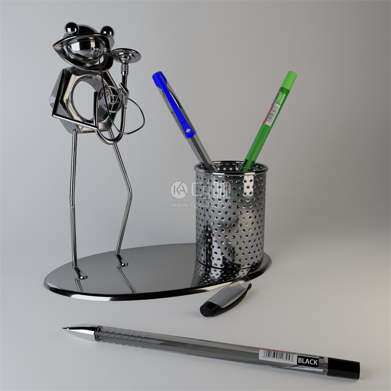 CG咖-装饰笔筒模型笔模型
