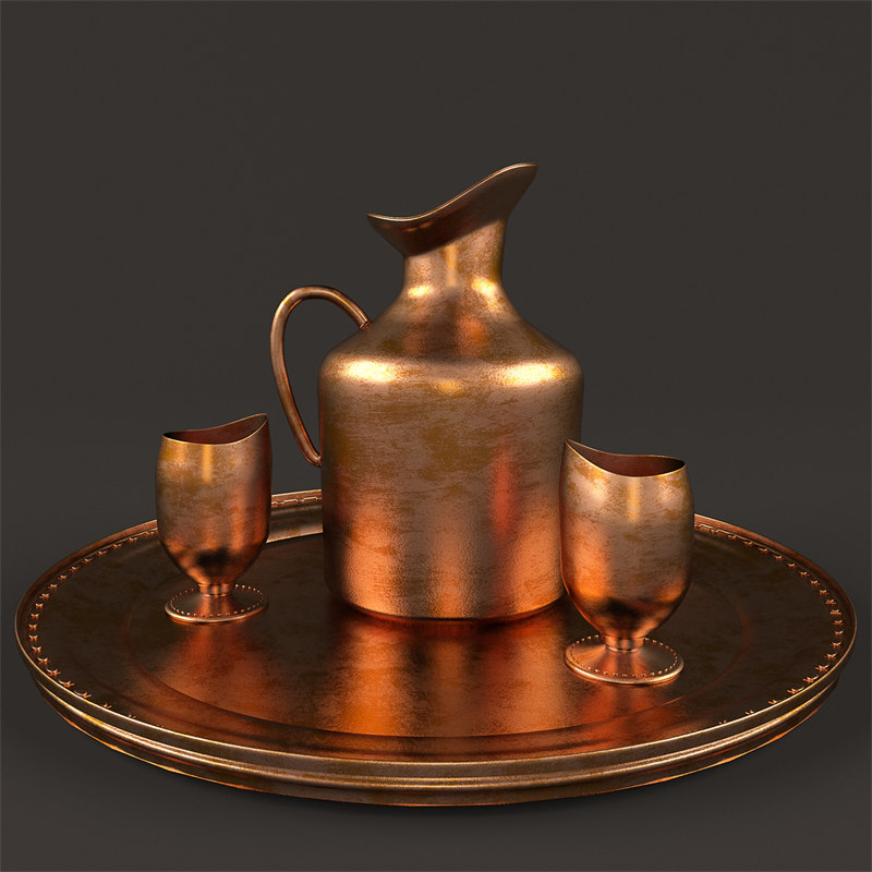 CG咖-托盘模型杯子模型茶壶模型酒壶模型