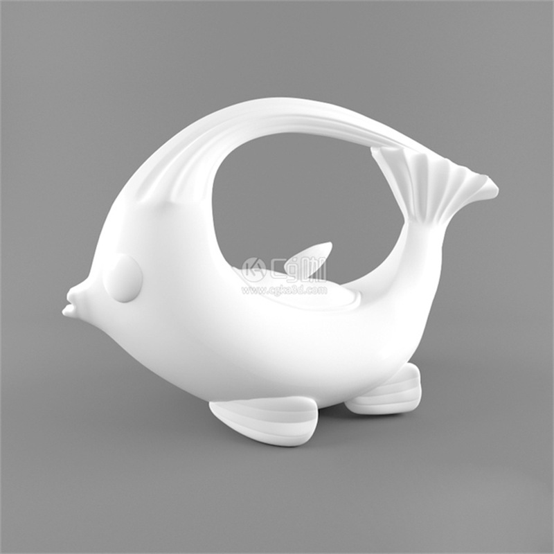 CG咖-瓷茶壶模型鱼茶壶模型