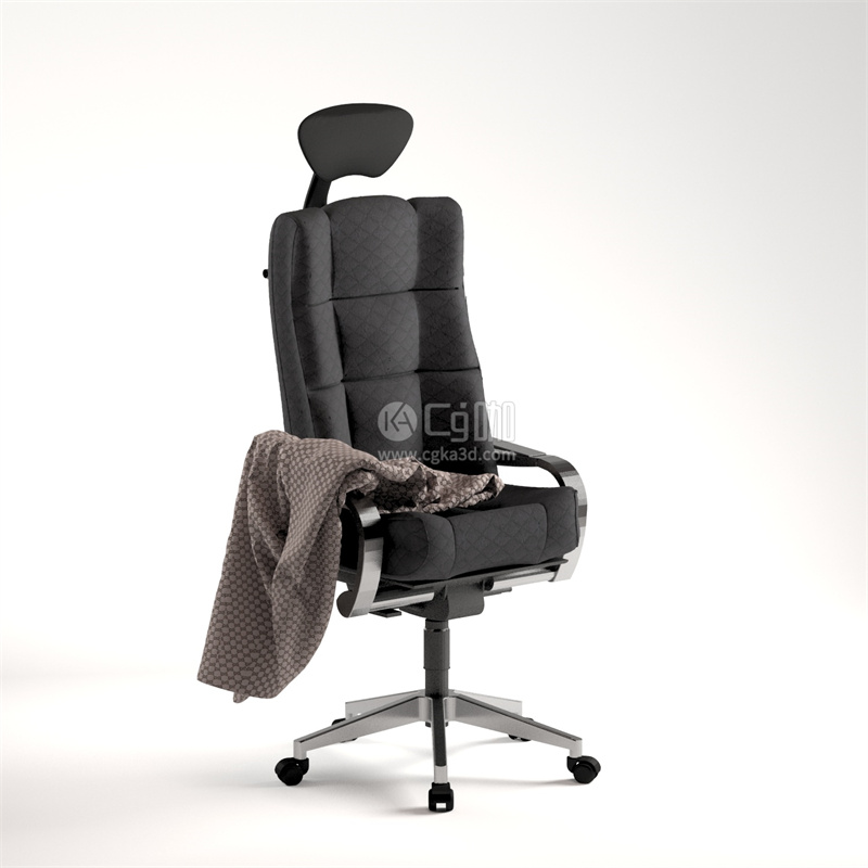 CG咖-可升降办公椅模型旋转椅模型电脑椅模型毛毯模型