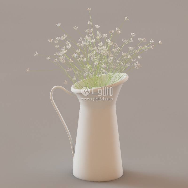 CG咖-小花模型花瓶模型