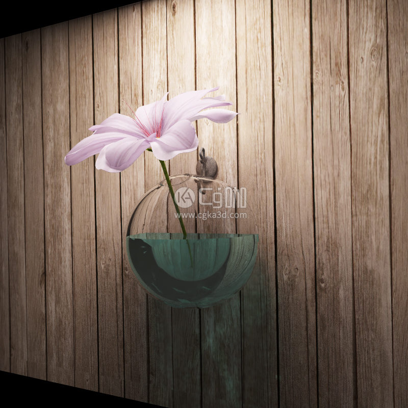 CG咖-花卉模型鲜花模型墙面装饰花瓶模型