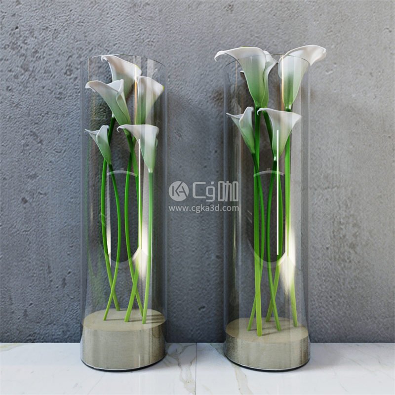 CG咖-马蹄莲模型鲜花模型花卉模型花瓶模型