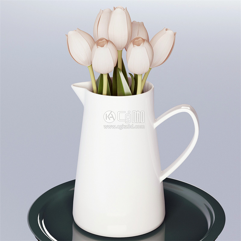 CG咖-鲜花模型花卉模型花瓶模型郁金香模型