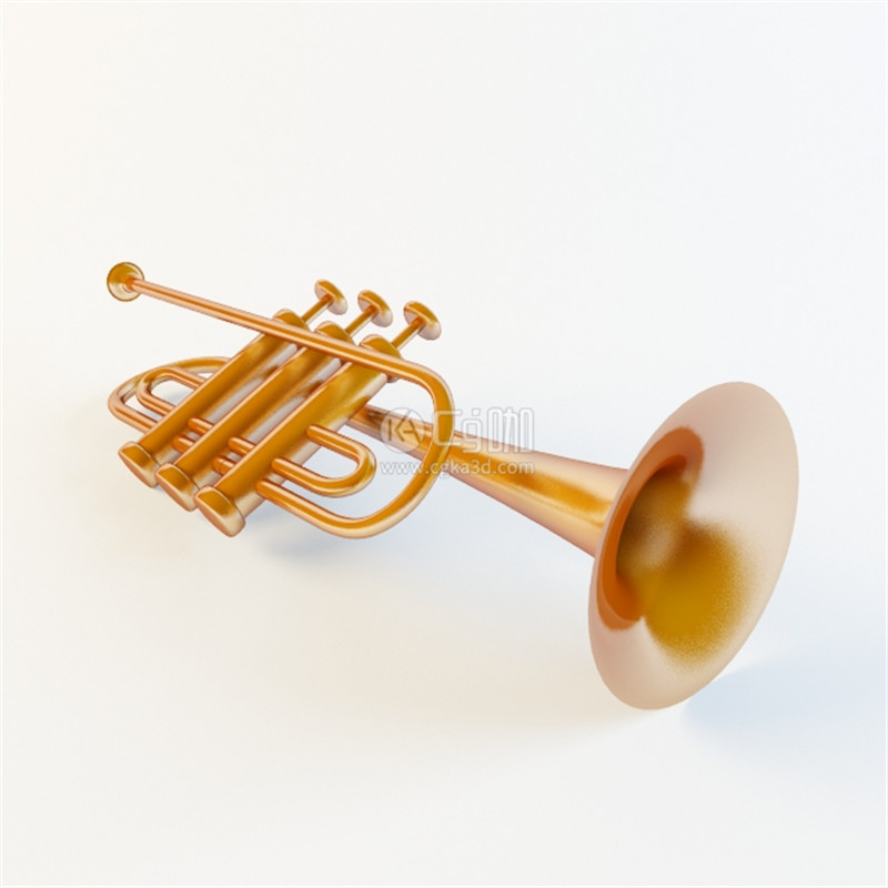 CG咖-铜管乐器模型小喇叭模型小号模型
