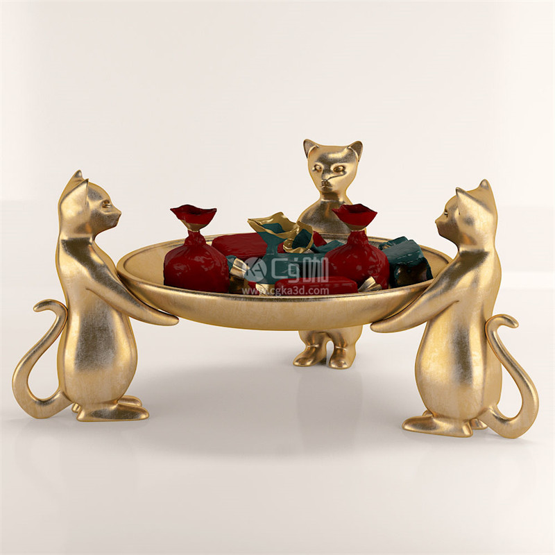CG咖-小猫摆件模型纯铜猫咪摆件模型摆件模型