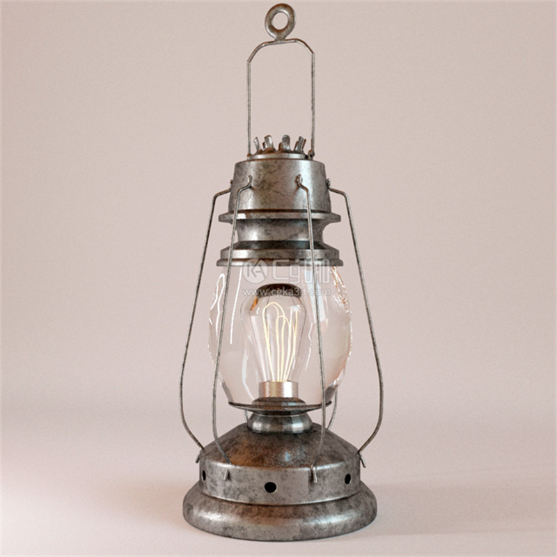 CG咖-煤油灯模型复古油灯模型手提灯模型灯具模型