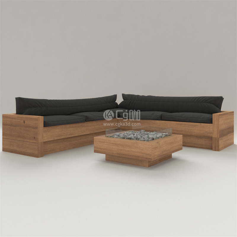 CG咖-沙发模型长沙发模型家具模型