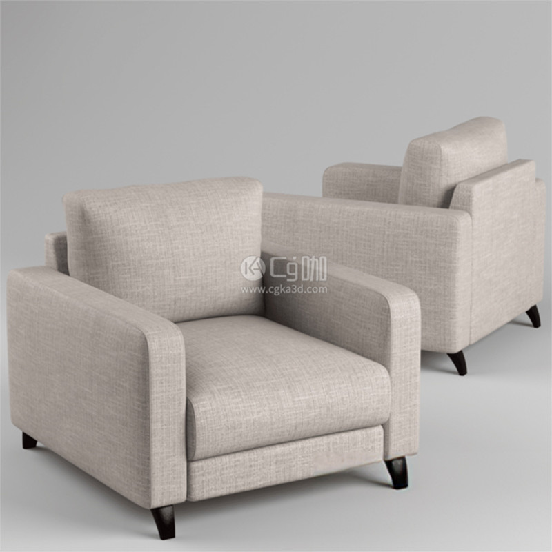CG咖-单人沙发模型沙发模型家具模型