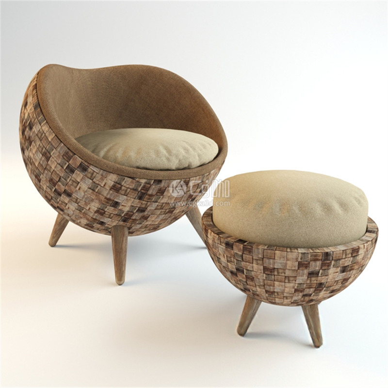CG咖-凳椅模型创意椅子模型圆形椅子模型懒人座椅模型