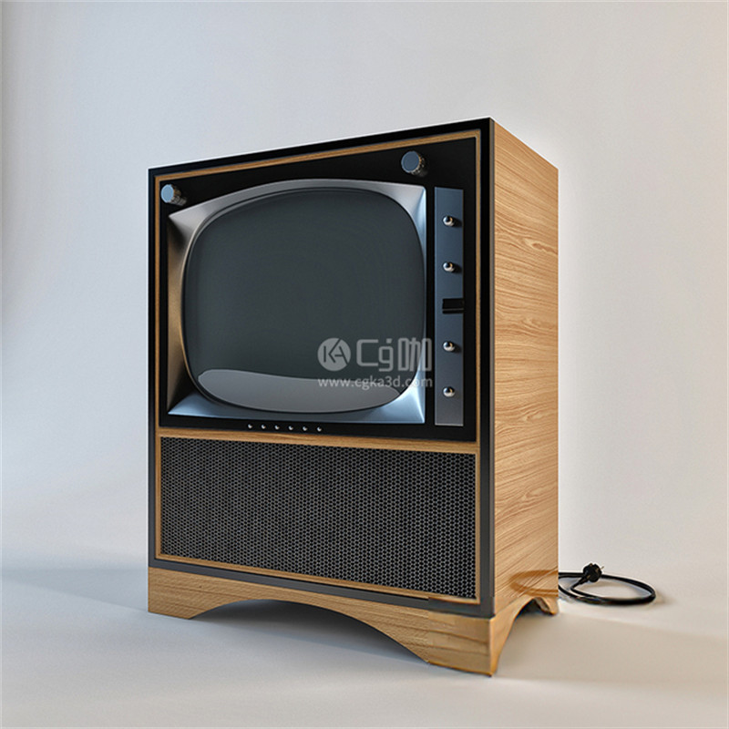 CG咖-黑白电视模型电视模型老式电视模型