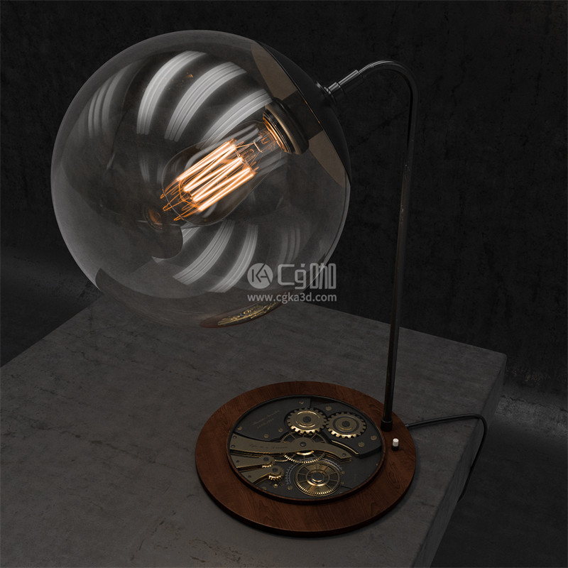 CG咖-台灯模型创意台灯模型玻璃台灯模型