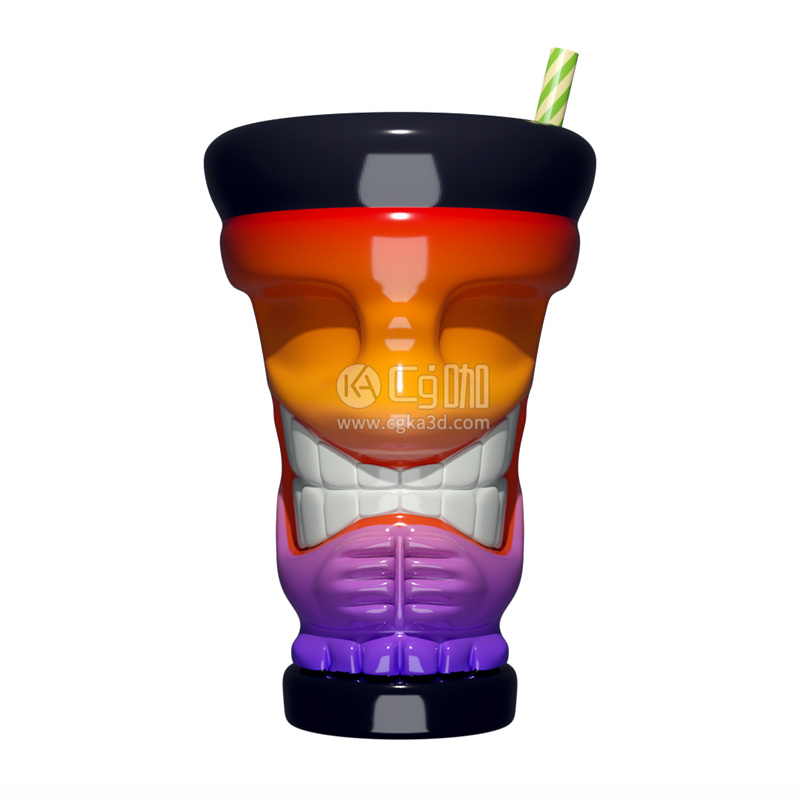 Blender工程-马克杯模型带吸管水杯模型饮料杯模型