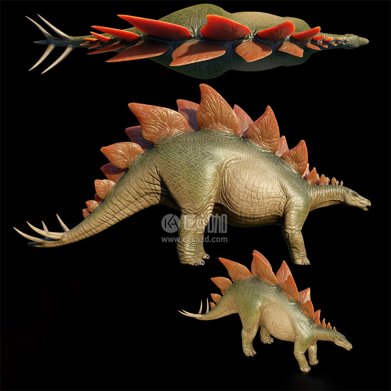 Blender工程-恐龙模型动物模型剑龙模型