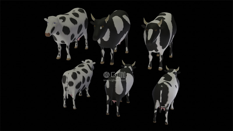 Blender工程-奶牛模型动物模型