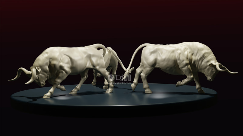 Blender工程-公牛摆件模型公牛装饰模型