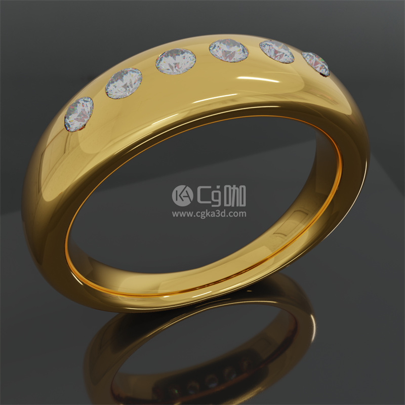 Blender工程-黄金戒指模型钻石戒指模型