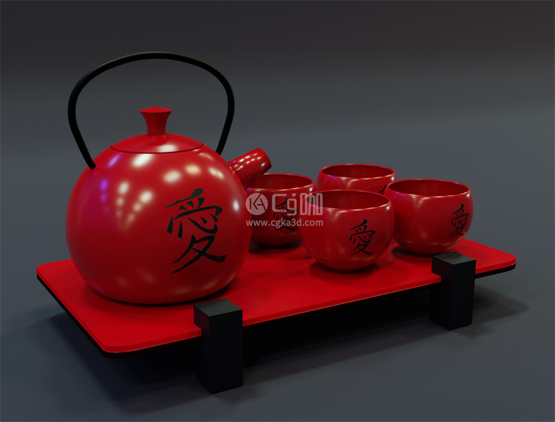 Blender工程-茶具模型茶壶模型茶杯模型