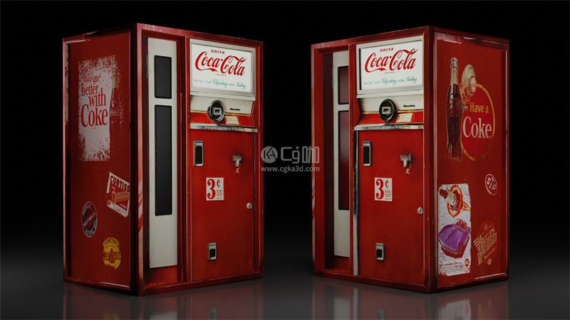 Blender工程-老式可乐自动贩卖机模型自动售货机模型