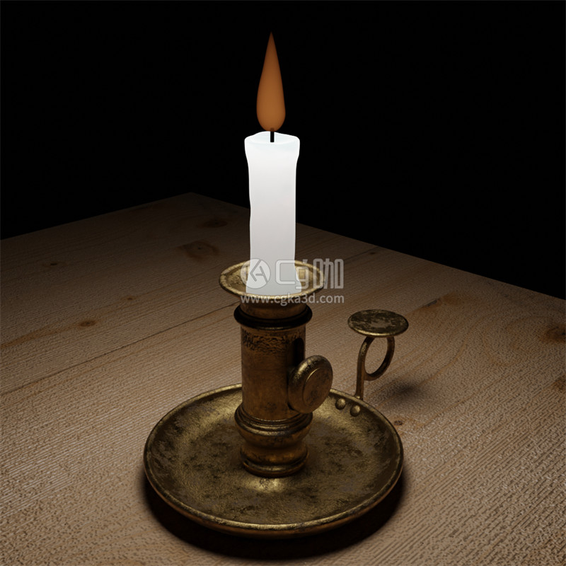 Blender工程-烛台模型蜡烛模型