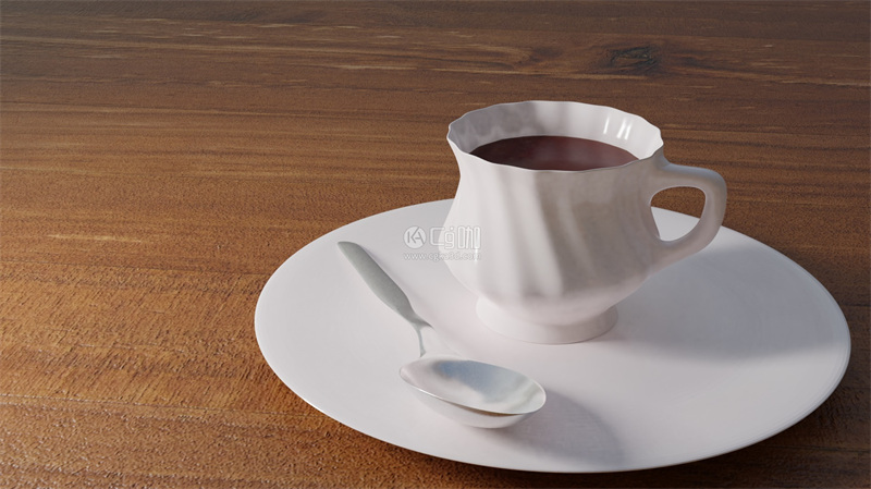 Blender工程-咖啡模型咖啡杯模型杯子模型托盘模型