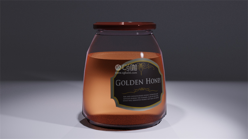 Blender工程-蜂蜜模型玻璃罐模型