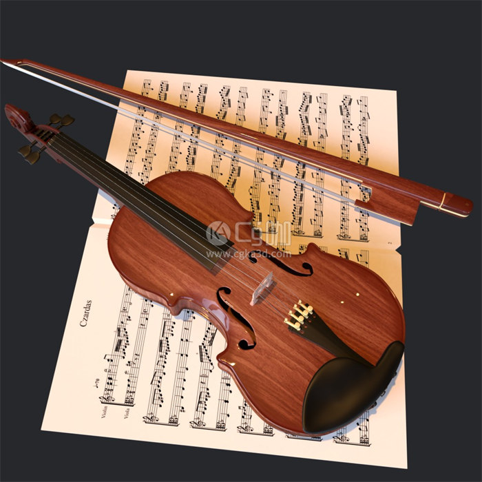 Blender工程-乐器模型小提琴模型