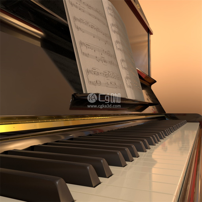 Blender工程-乐器模型钢琴模型乐谱模型