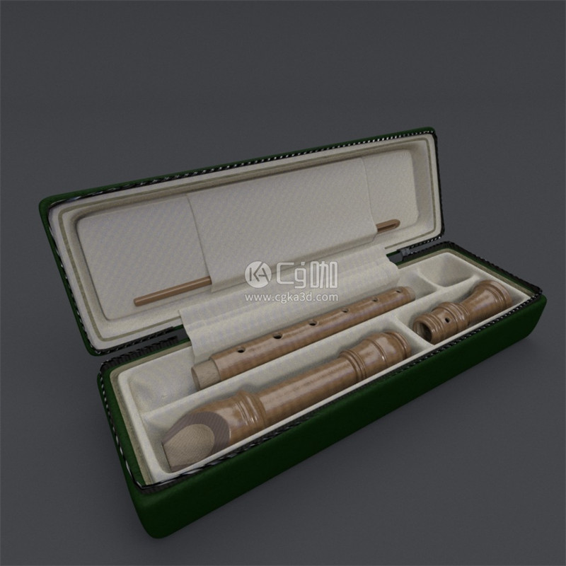 Blender工程-乐器模型竖笛模型笛子模型包装盒模型