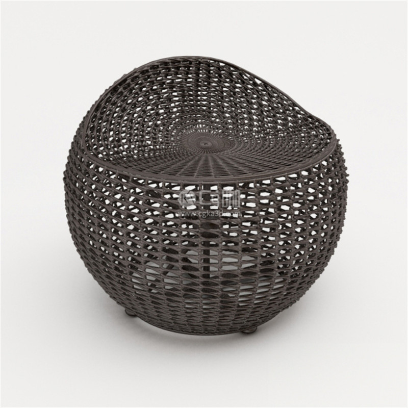 CG咖-创意圆凳模型球形椅子模型