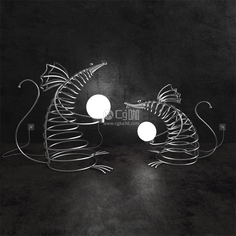 CG咖-金属老鼠灯泡模型灯具模型