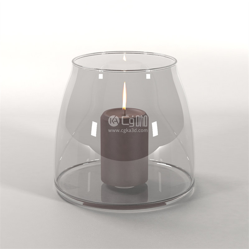 CG咖-玻璃罩模型蜡烛模型