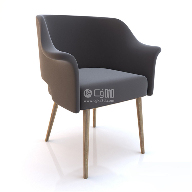 CG咖-单人扶手椅模型私交凳子模型