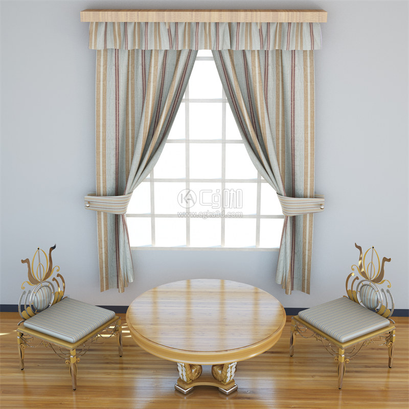 CG咖-窗帘模型桌子模型凳椅模型茶几模型