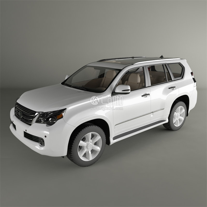 CG咖-白色汽车模型SUV汽车模型