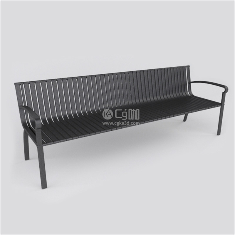 CG咖-金属黑色长凳模型