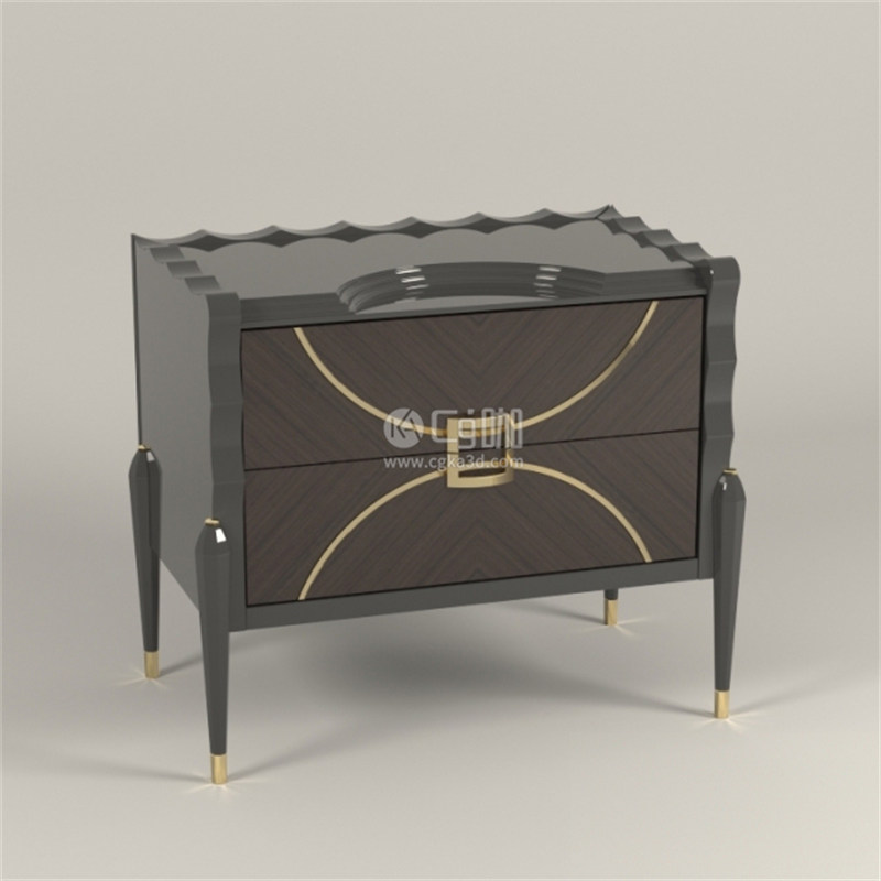 CG咖-抽屉柜子模型床头柜模型