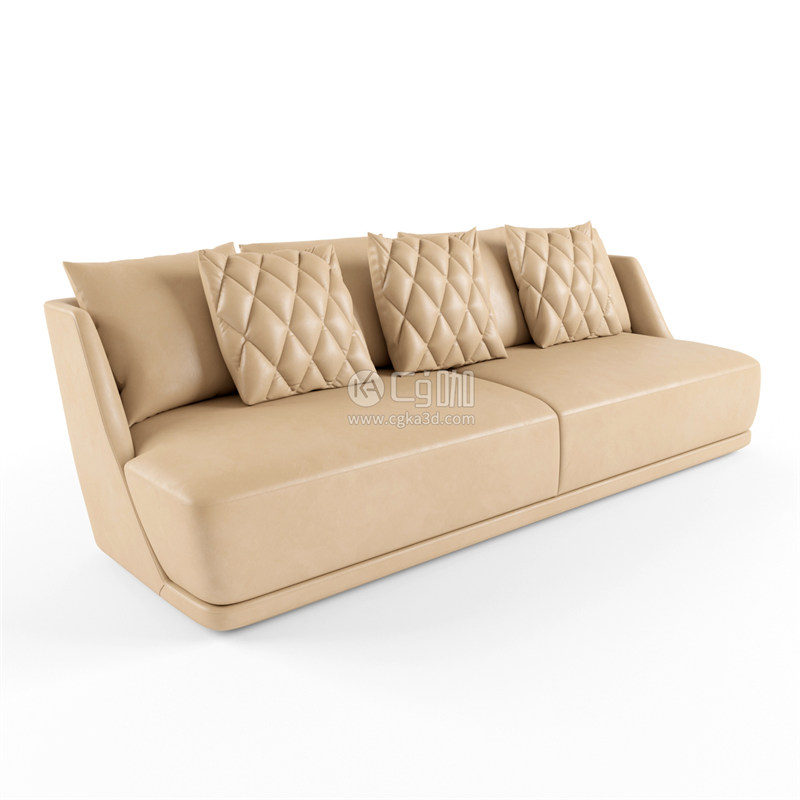 CG咖-多人沙发模型真皮沙发模型