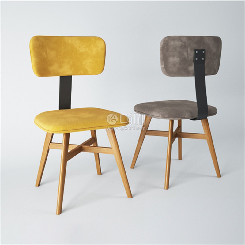 CG咖-单人凳子模型凳椅模型