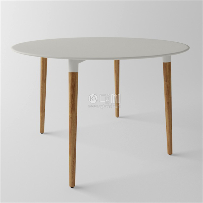 CG咖-四脚桌子模型圆桌模型