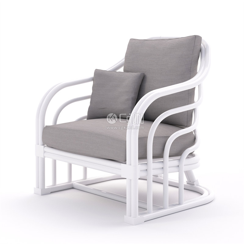 CG咖-躺椅模型扶手椅模型抱枕模型