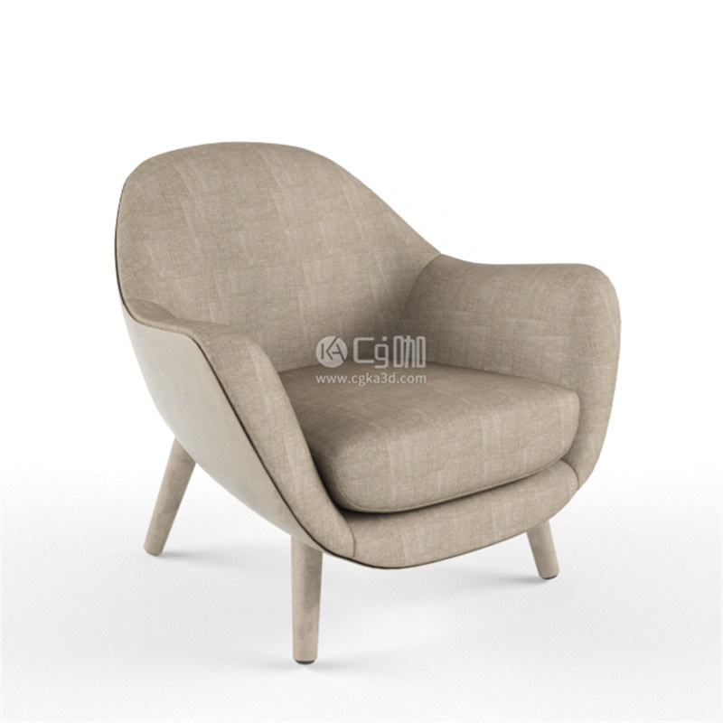 CG咖-单人沙发模型扶手椅子模型