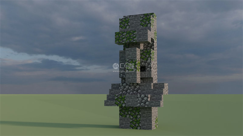 Blender工程-游戏墙模型我的世界游戏场景工程