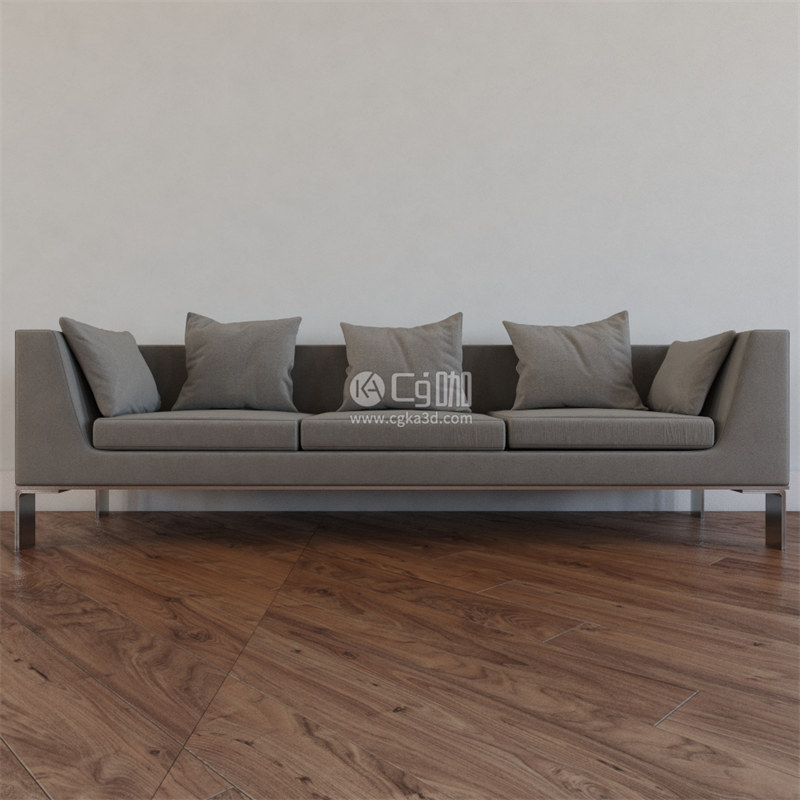 CG咖-多人沙发模型抱枕模型