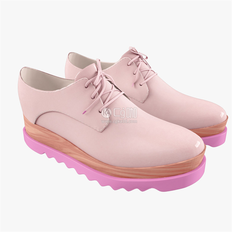 CG咖-粉色皮鞋模型